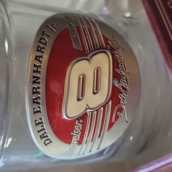 Dale Earnhardt Jr. Budweiser Glass. Handcrafted Fine Pewter Emblem Nascar - Picture 4 of 8